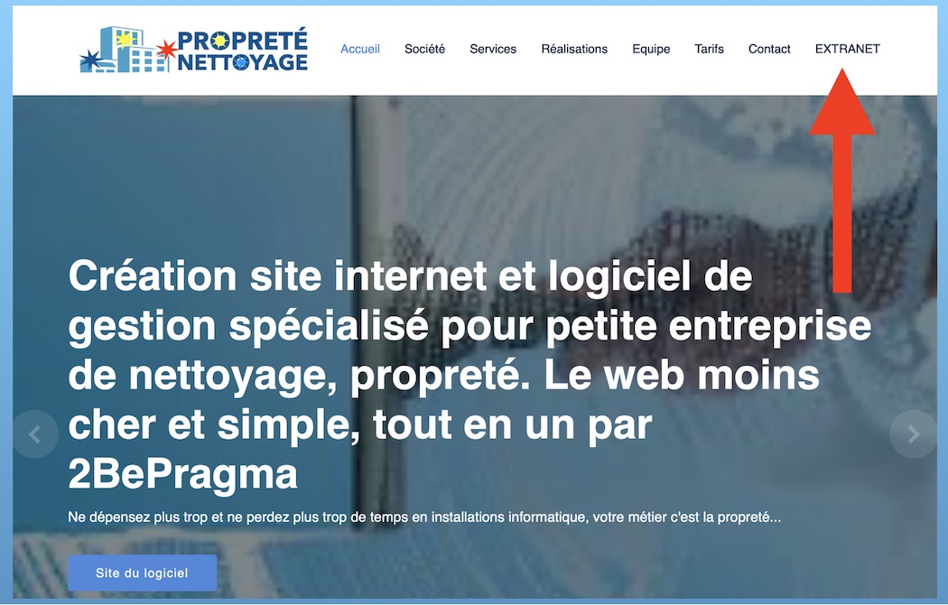 extranet intégré à votre site nettoyage, propreté