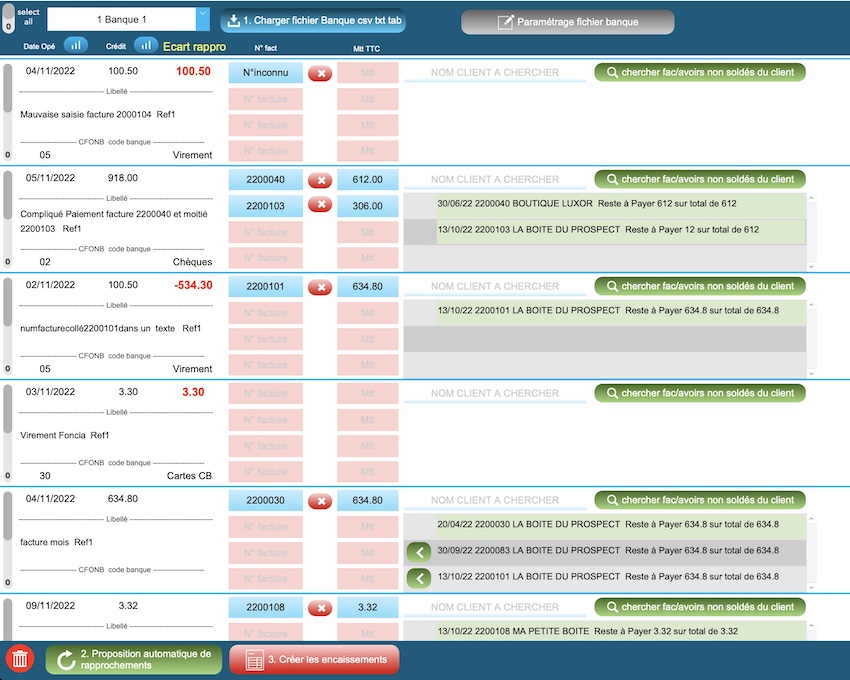 rapprochement bancaire entreprise nettoyage
