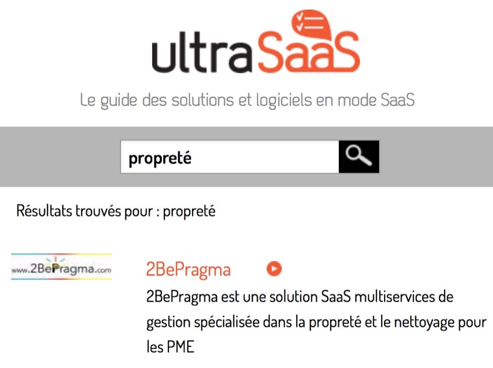 article ultra-saas.fr à propos du logiciel 100% SaaS 2BePragma