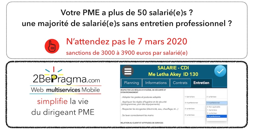 100% mobile pour réaliser un entretien d’évolution professionnelle : 2BePragma valeur ajoutée pour la PME propreté multiservices